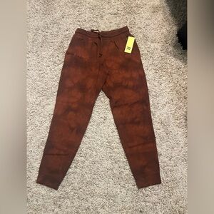 Size small new women’s brown tie-dyed jogger sweat pants